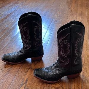 NOCONA Men’s Black Cherry Full Quill Ostrich Boots